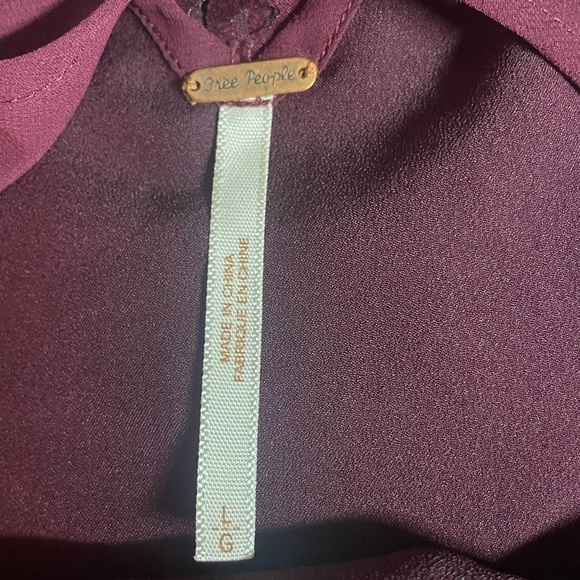 Free People burgundy negligee. For nighty with cutouts and sheer straps. Size Lg - Picture 3 of 6